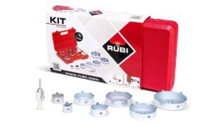 Kit 7 brocas y cabezal centrador Rubí